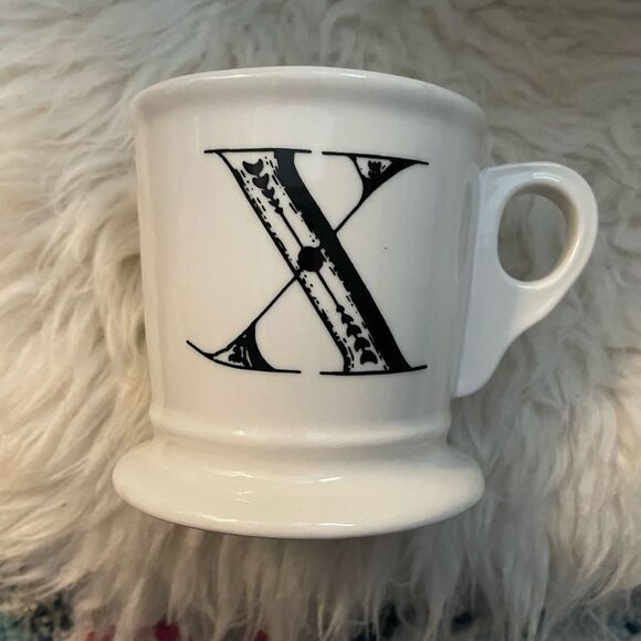 Anthropologie Monogram Coffee Mugs Letters X & O - Picture 2 of 5
